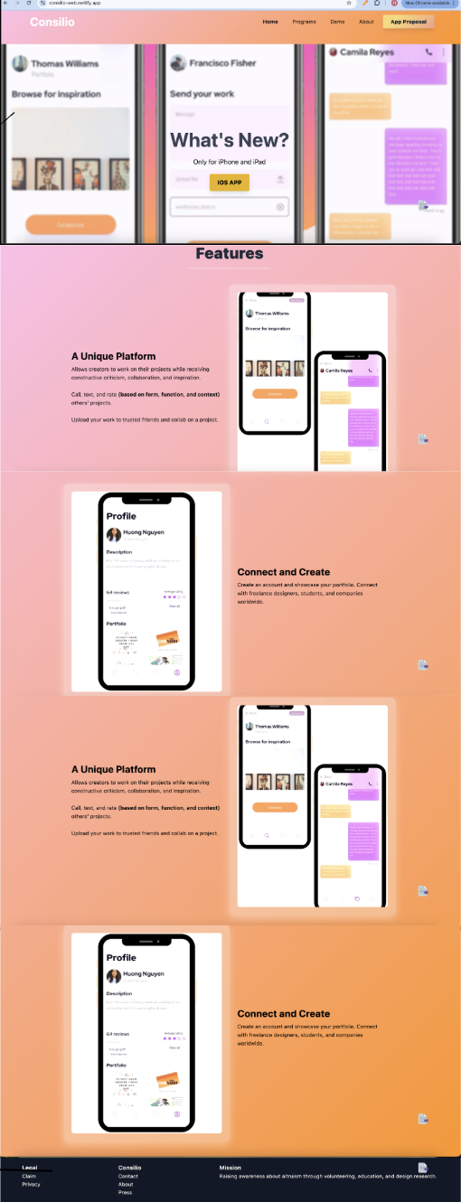 Solution mockup with annotations